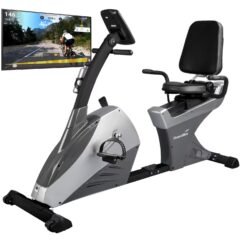 Vélo d'appartement semi-allongé Centaurus - Inertie 13 kg - 12 prog - connecté – Image 1