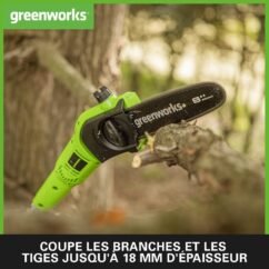 Élagueuse et Taille Haie à Batterie sur Perche 2-en-1 Greenworks G40PSHK2 – Image 4