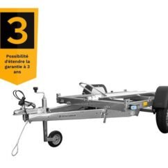 Remorque moto 1 rail UNITRAILER – Timon rabattable - Image 3